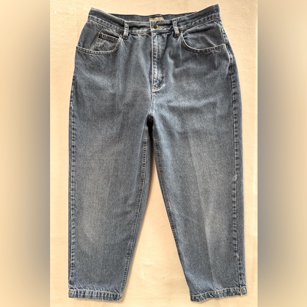 LIZ CLAIBORNE High Rise Relaxed Fit Cropped Jeans Size 14 (~W31 L25) - Picture 3 of 17
